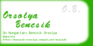 orsolya bencsik business card